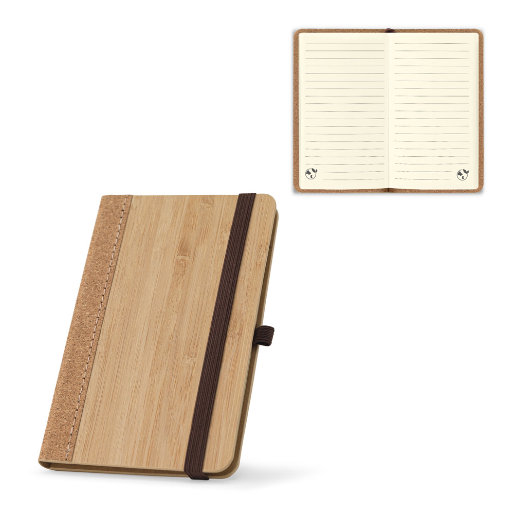 Novidade 2026!!! Caderno de bolso de capa dura em folha de bambu e cortiça com 160 páginas pautadas