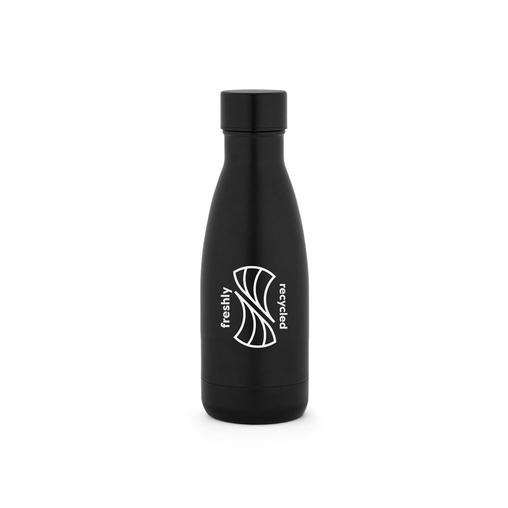 Novidade 2026!!! Garrafa térmica em aço inox 90% reciclado com parede dupla, isolada a vácuo e acabamento em mate 400 mL