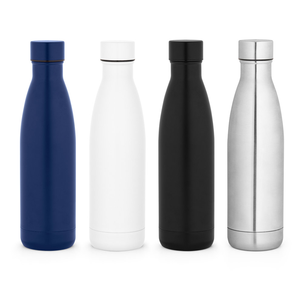 Novidade 2026!!Garrafa em aço inox 90% reciclado de parede dupla térmica, isolada a vácuo e acabamento mate 810 mL
