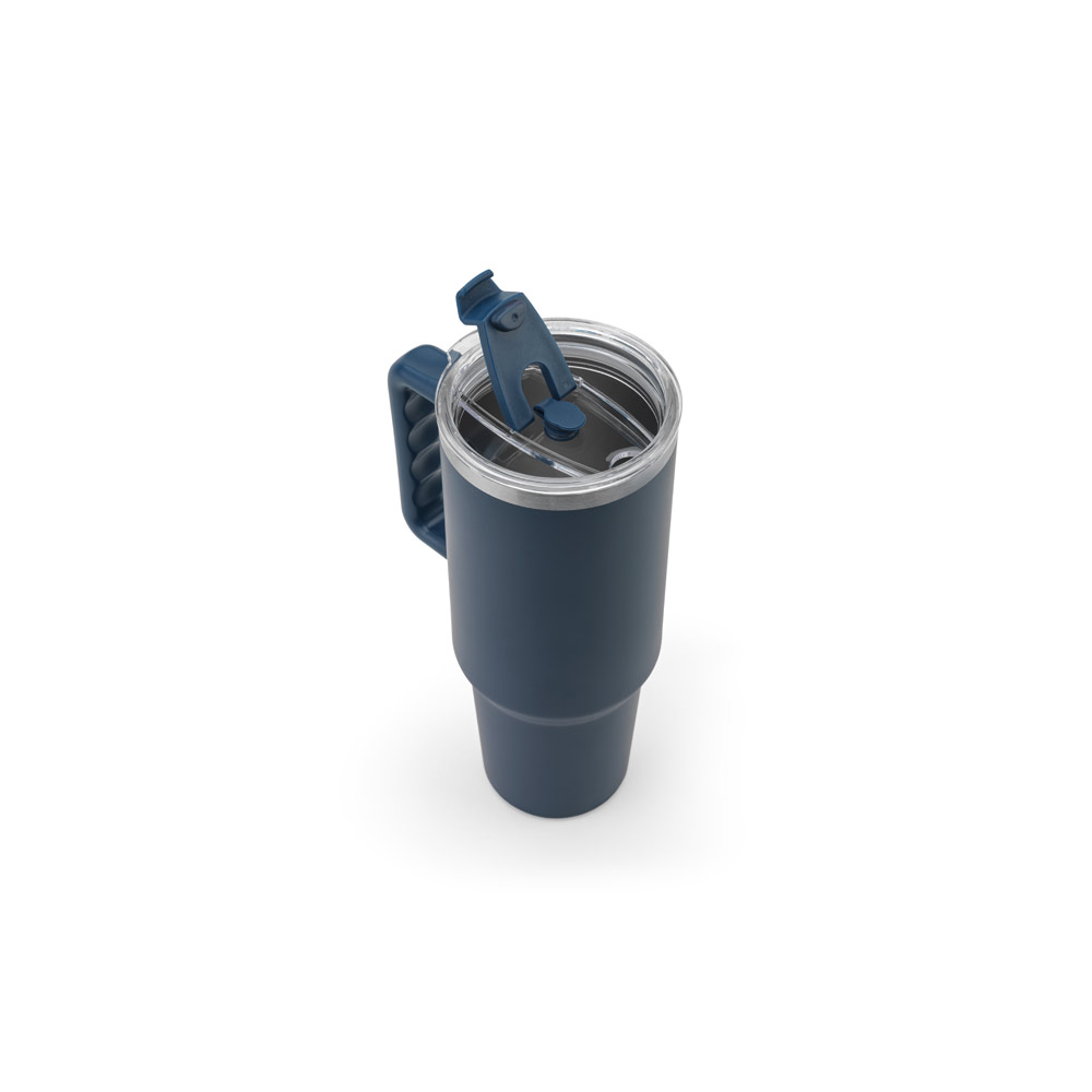Novidade 2026!!! Copo de viagem de grande dimensão em aço inoxidável 91% reciclado com parede dupla isolada a vácuo e acabamento em mate 1300 mL