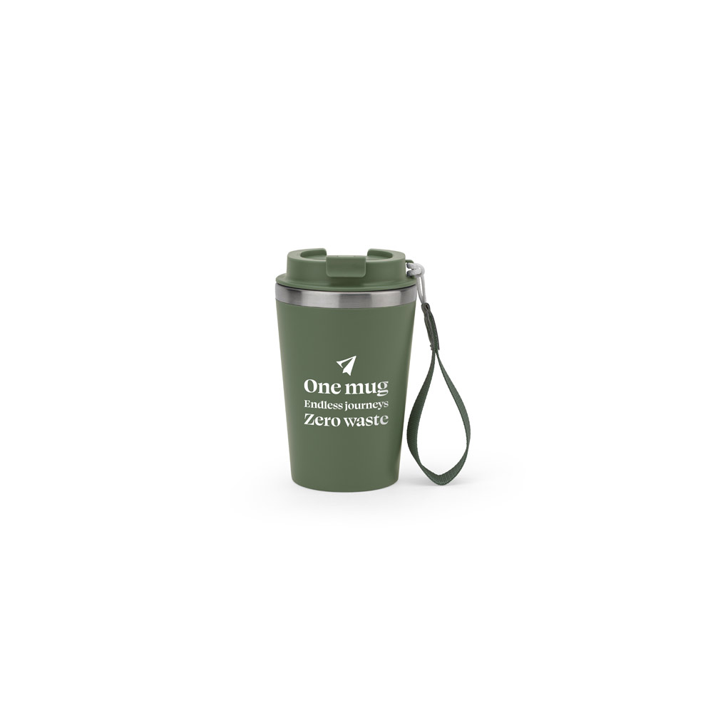 Novidade 2026 !!! Copo de viagem em aço inox 90% reciclado com parede dupla e acabamento em mate 460 mL