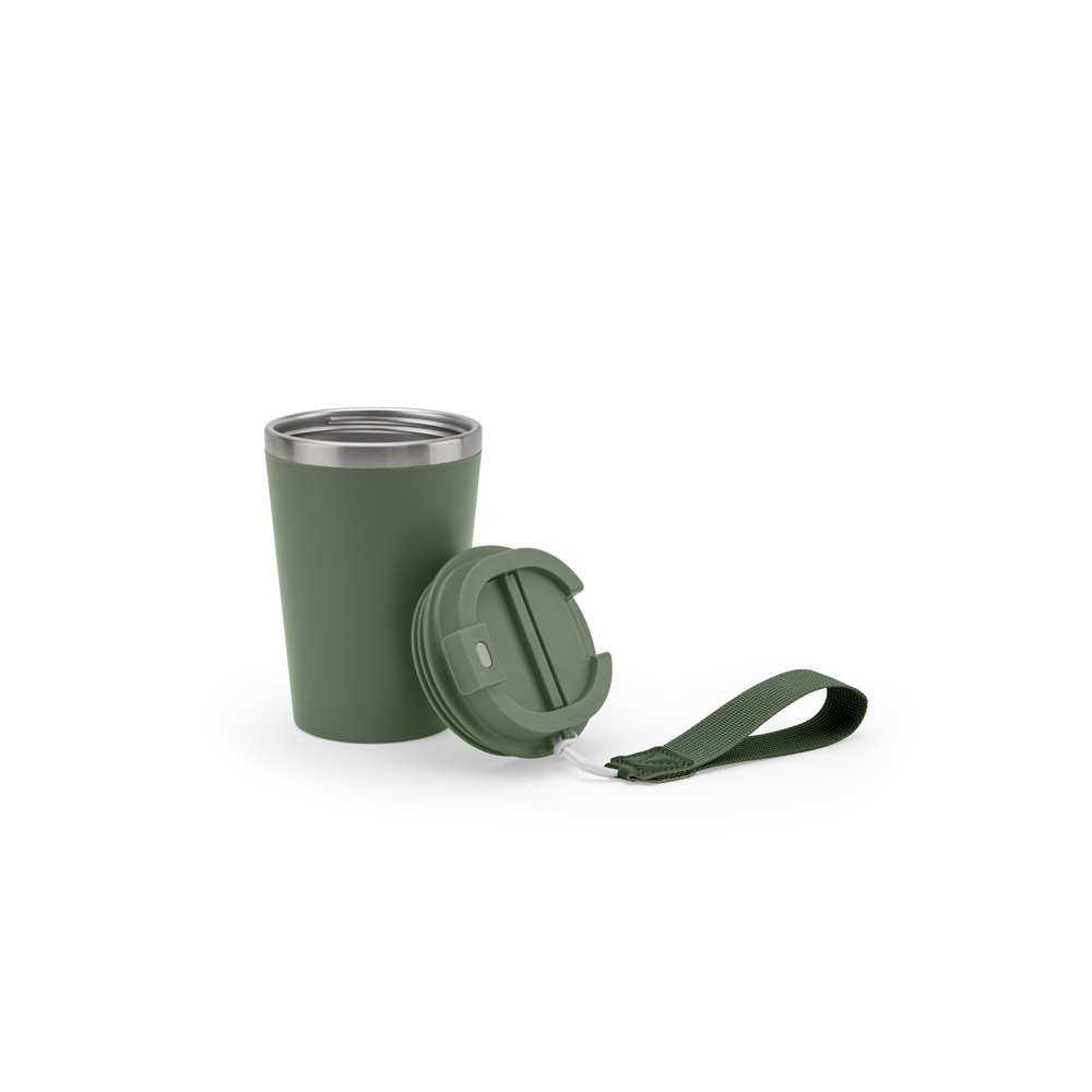 Novidade 2026 !!! Copo de viagem em aço inox 90% reciclado com parede dupla e acabamento em mate 460 mL