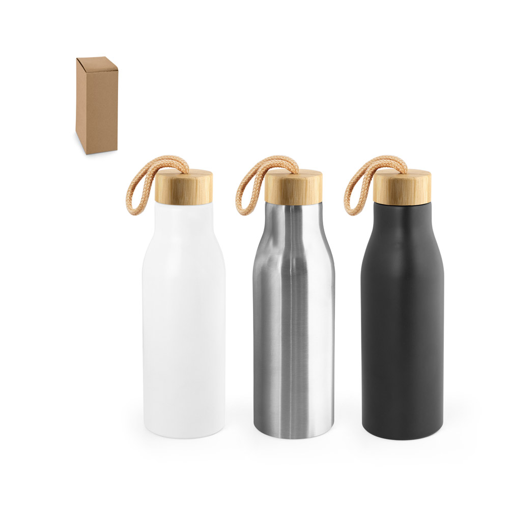 Novidade 2026!!! Squeeze em aço inox 90% reciclado, de parede simples e acabamento em mate 570 mL
