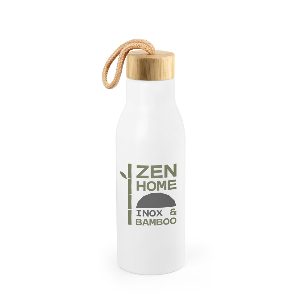 Novidade 2026!!! Squeeze em aço inox 90% reciclado, de parede simples e acabamento em mate 570 mL
