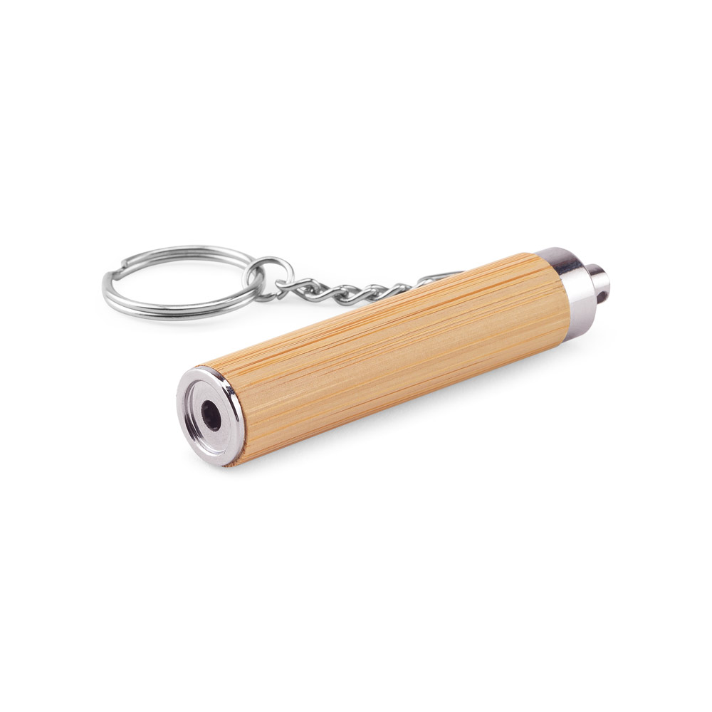 Novidade 2026!!! Chaveiro em bambu e ABS com lanterna LED