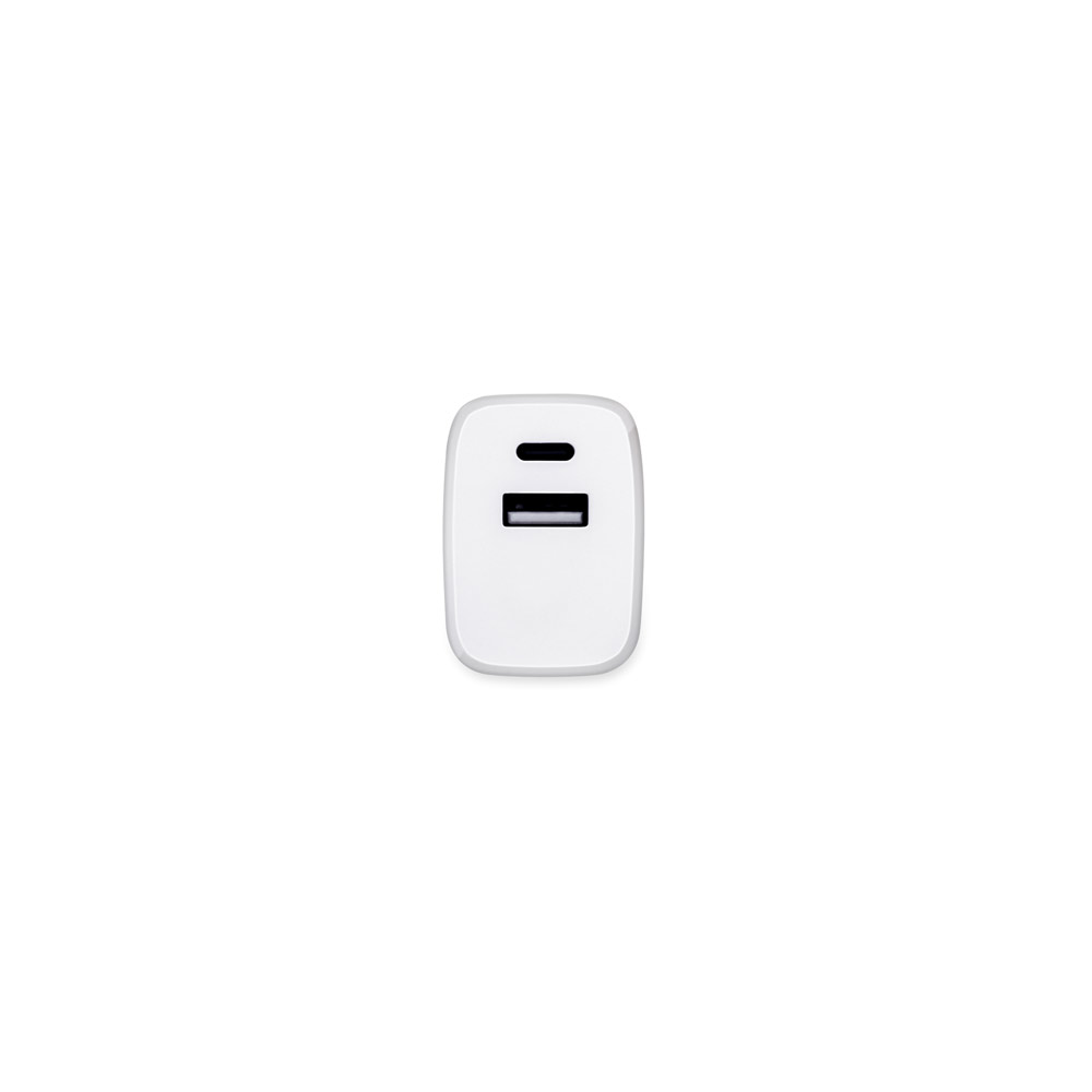 Novidade 2026!!! Adaptador de corrente com porta USB-A 18W e USB-C 20W em ABS 100% reciclado