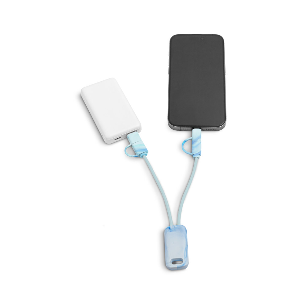 Novidade 2026!!! Cabo USB super-rápido 6 em 1 em PET 100% reciclado, permite a tranferência de dados