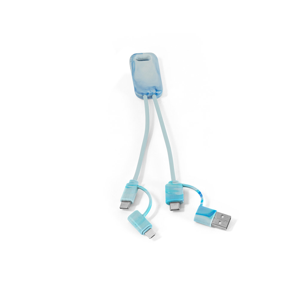 Novidade 2026!!! Cabo USB super-rápido 6 em 1 em PET 100% reciclado, permite a tranferência de dados