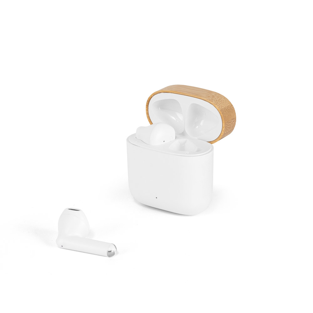 Novidade 2026!!! Fones de ouvido wireless em ABS 100% reciclado e bambu com autonomia de 5h