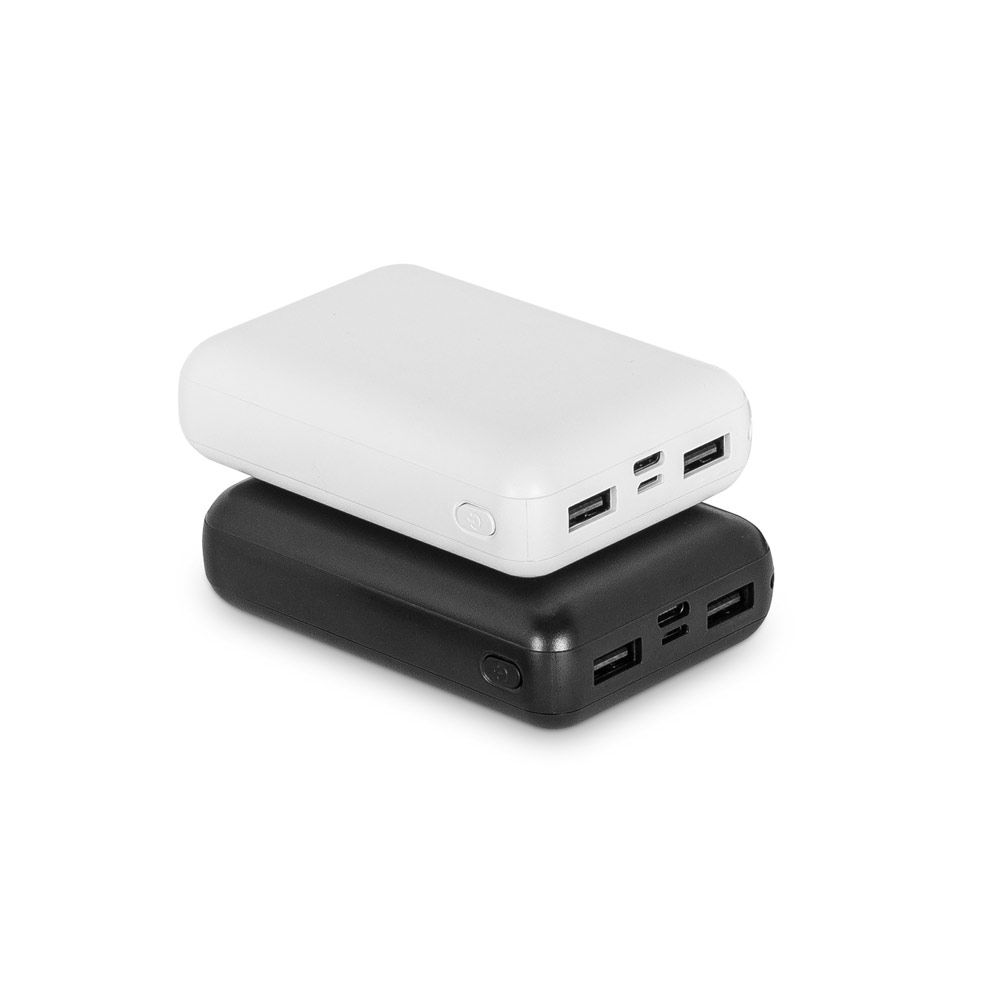 Novidade 2026!!! Bateria portátil em ABS 100% reciclado e capacidade de 20.000 mAh