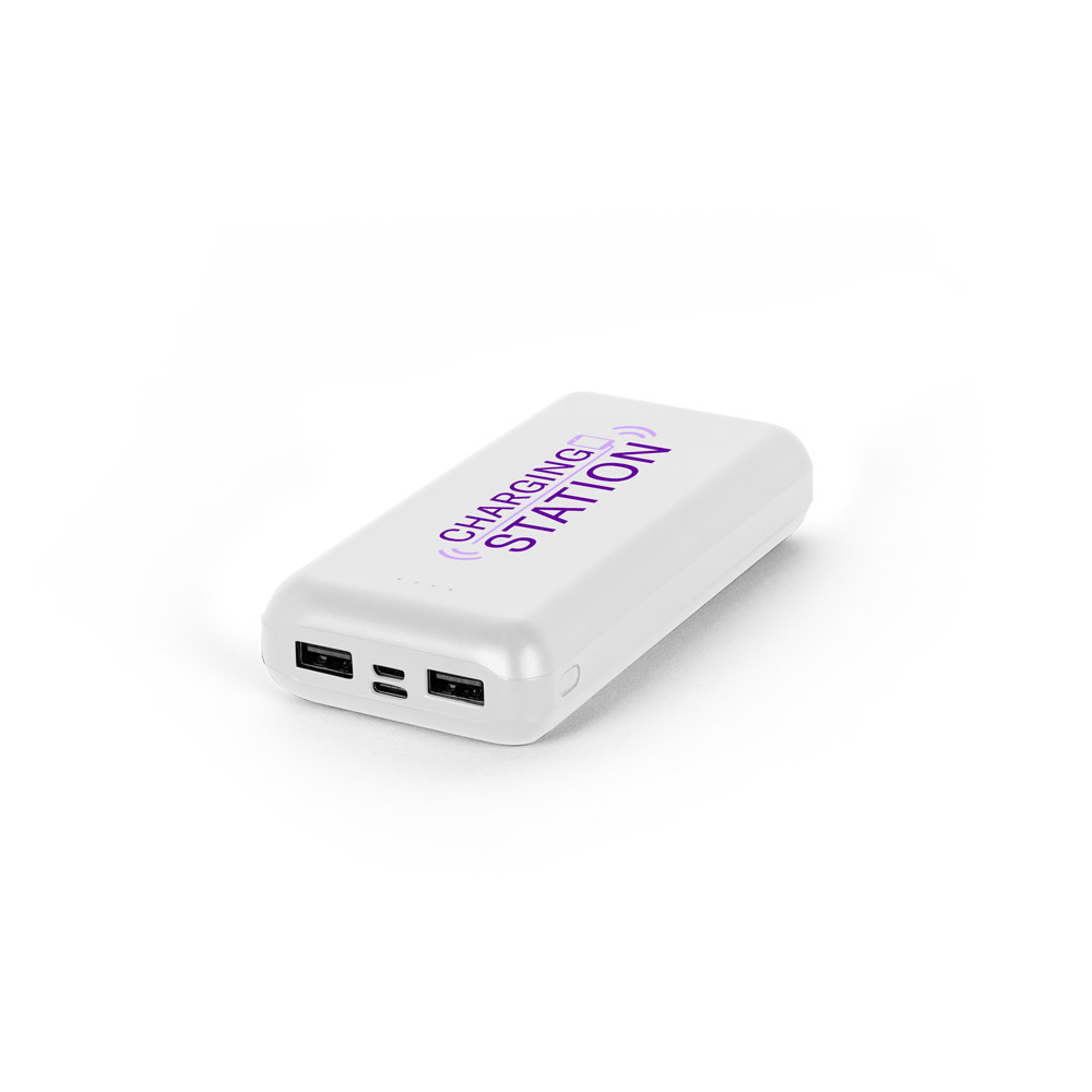 Novidade 2026!!! Bateria portátil em ABS 100% reciclado e capacidade de 20.000 mAh