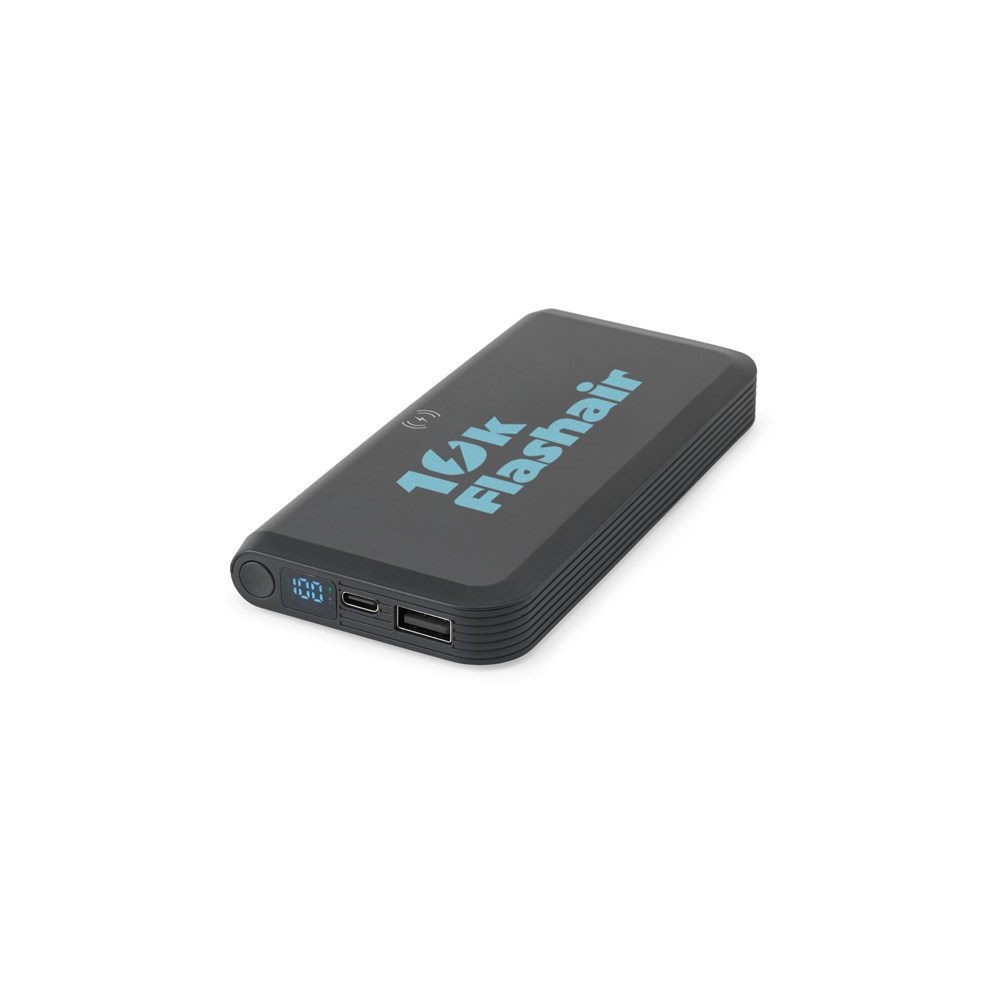 Novidade 2026!!!! Bateria portátil em ABS 100% reciclado com carregador wireless super-rápido 15W e capacidade de 10.000 mAh