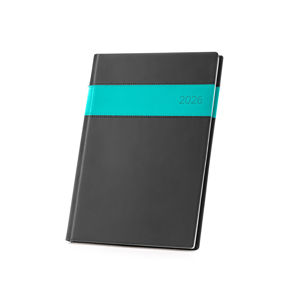 Novidade 2026!!! Agenda B5 em PU com marcador em fita. 175 x 245 mm