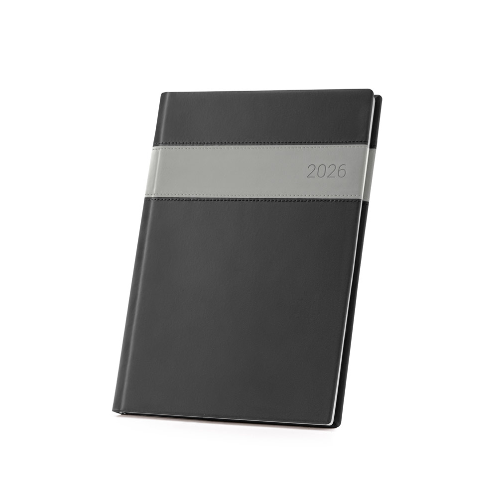 Novidade 2026!!! Agenda B5 em PU com marcador em fita. 175 x 245 mm