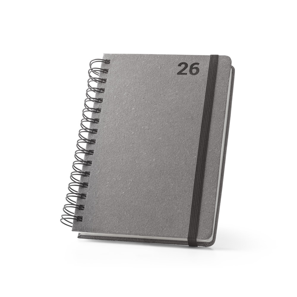 Agenda 2026!!! Agenda A5, com argolas, em pele (58% reciclada)