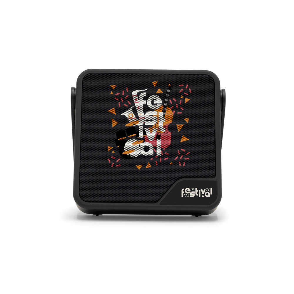Novidade 2026!!!  Coluna portátil em ABS 100% reciclado com proteção à prova d'água IPX7