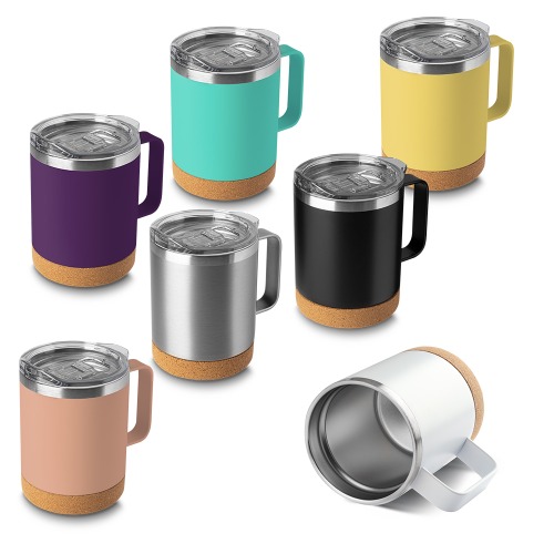 Caneca térmica em aço inox com parede isolada à vácuo. Capacidade até 350 ml. 9 x 12 cm
