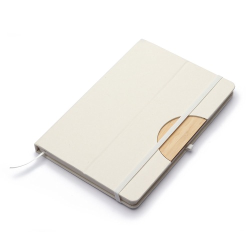 Caderno com tampa de função de suporte para smartphone. Em caixa de leite, possui guarnições em bambu. 80 folhas pautadas. Obs: Não acompanha caneta. 21 x 14,5 cm