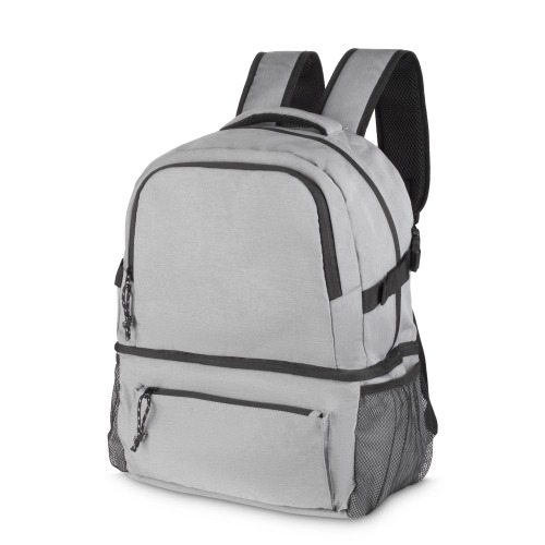 Mochila com compartimento térmico em tecido poliéster. 50x36x18cm