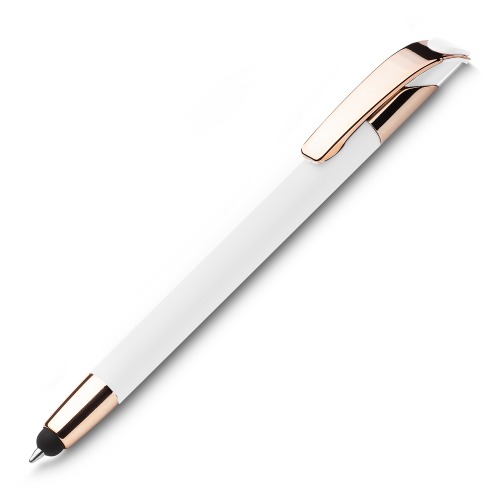 Caneta em metal com ponta touch emborrachada. 15xø1,0cm