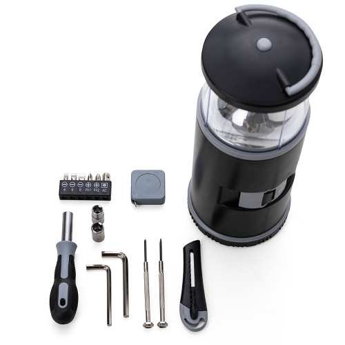 Novidade!!! Lanterna led com Kit Ferramentas. Fonte de energia: 3 pilhas AA. Dimensão do Produto: 23,7 x Ø9,5 cm Peso do Produto: 0,586 kg
