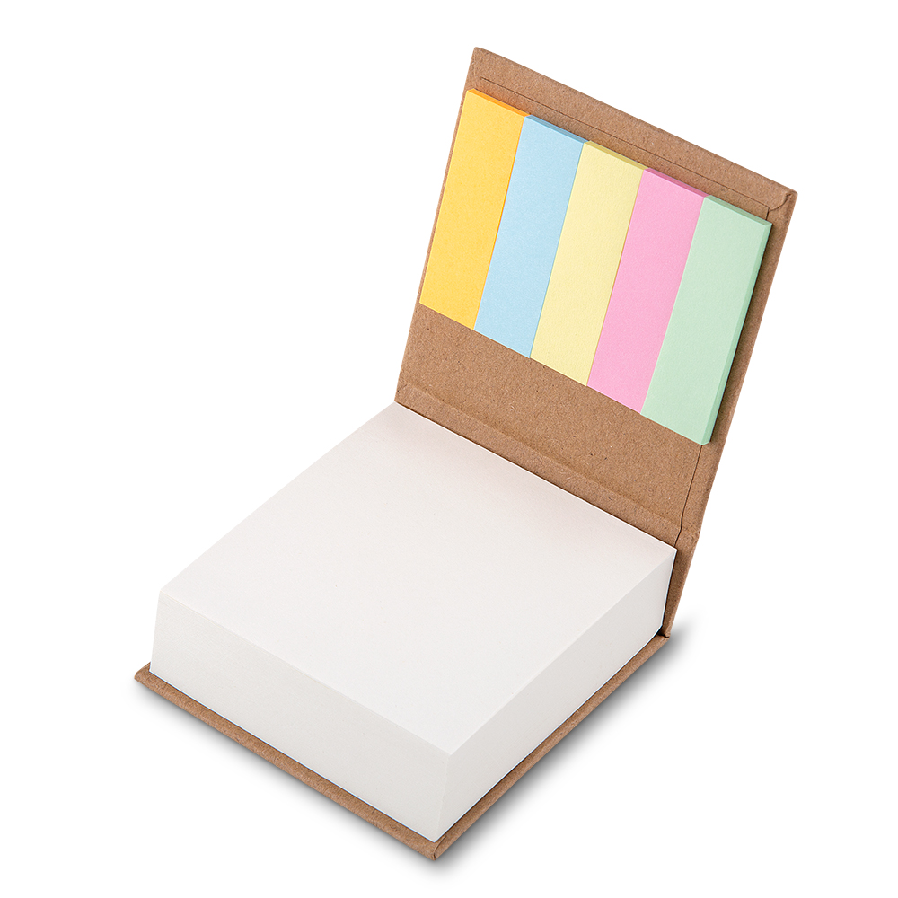 Bloco de anotações com 200 folhas. 8,1x8,3x2,6cm