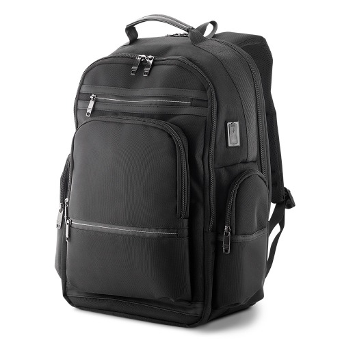 Mochila Premium para notebook em tecido poliéster. Tamanho total do Notebook - 15.6". 45x42x24cm