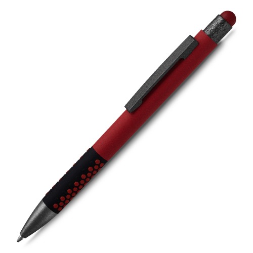 Caneta em metal com ponta touch emborrachada. 15xø1,2cm
