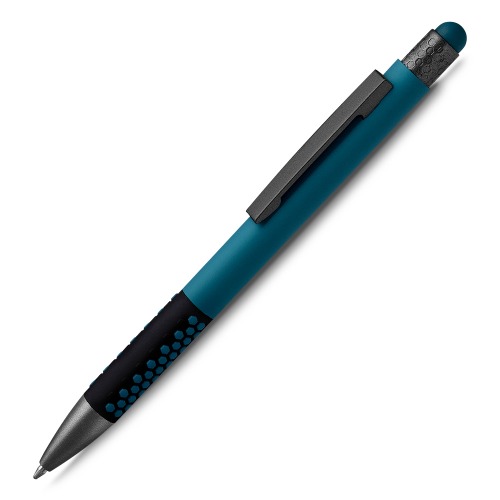 Caneta em metal com ponta touch emborrachada. 15xø1,2cm