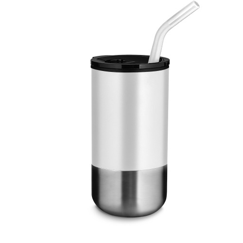 Copo em inox com canudo removível. Capacidade até 550 ml. Dimensão do produto:18 x ø8 cm Peso do produto: 0,227 kg