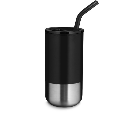 Copo em inox com canudo removível. Capacidade até 550 ml. Dimensão do produto:18 x ø8 cm Peso do produto: 0,227 kg