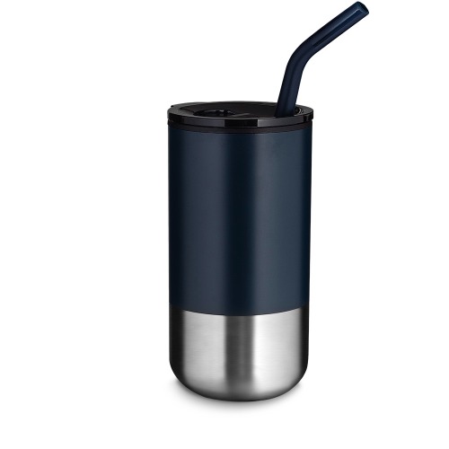 Copo em inox com canudo removível. Capacidade até 550 ml. Dimensão do produto:18 x ø8 cm Peso do produto: 0,227 kg