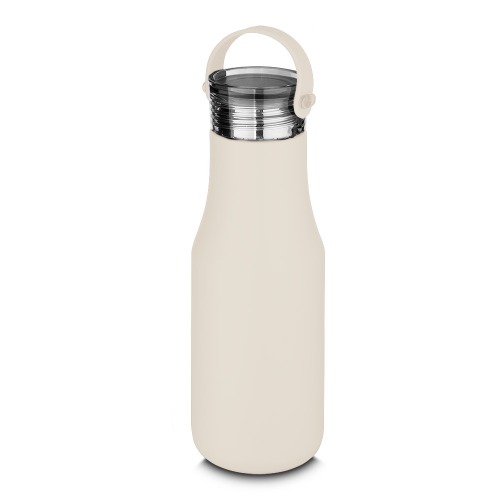 Garrafa térmica em aço inox com parede dupla com capacidade de até 500 ml. 22,3 x 7 cm