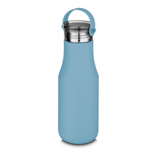 Garrafa térmica em aço inox com parede dupla com capacidade de até 500 ml. 22,3 x 7 cm