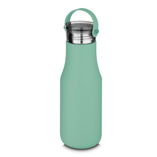 Garrafa térmica em aço inox com parede dupla com capacidade de até 500 ml. 22,3 x 7 cm