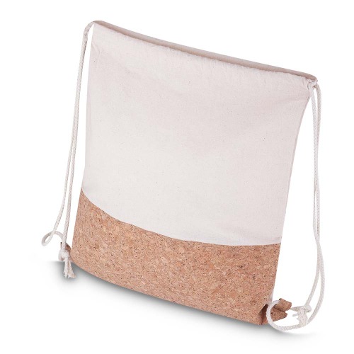 Sacola/Mochila em Algodão e Cortiça 140g/m² (39x37x8,5cm)