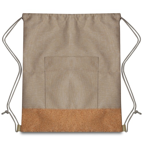 Sacola/Mochila em Poliéster 600D e Cortiça (34x38x9cm)