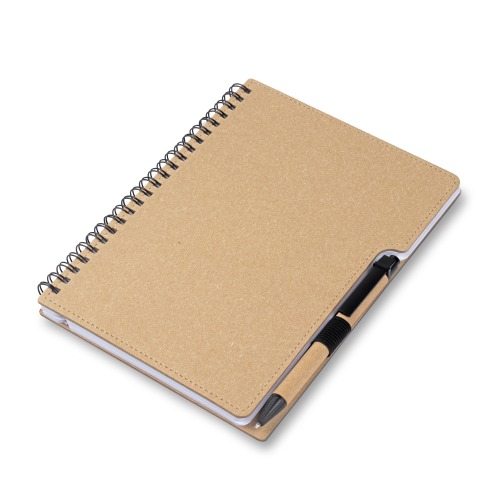 Caderno Capa em Papelão Reciclado c/ Caneta
