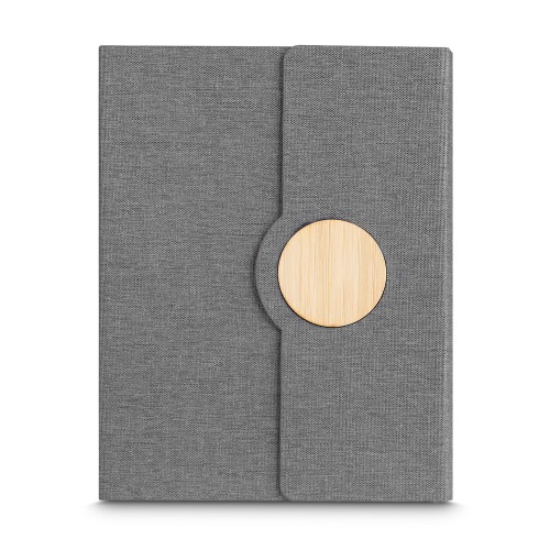 Caderno Capa em RPET e Detalhe em Bambu