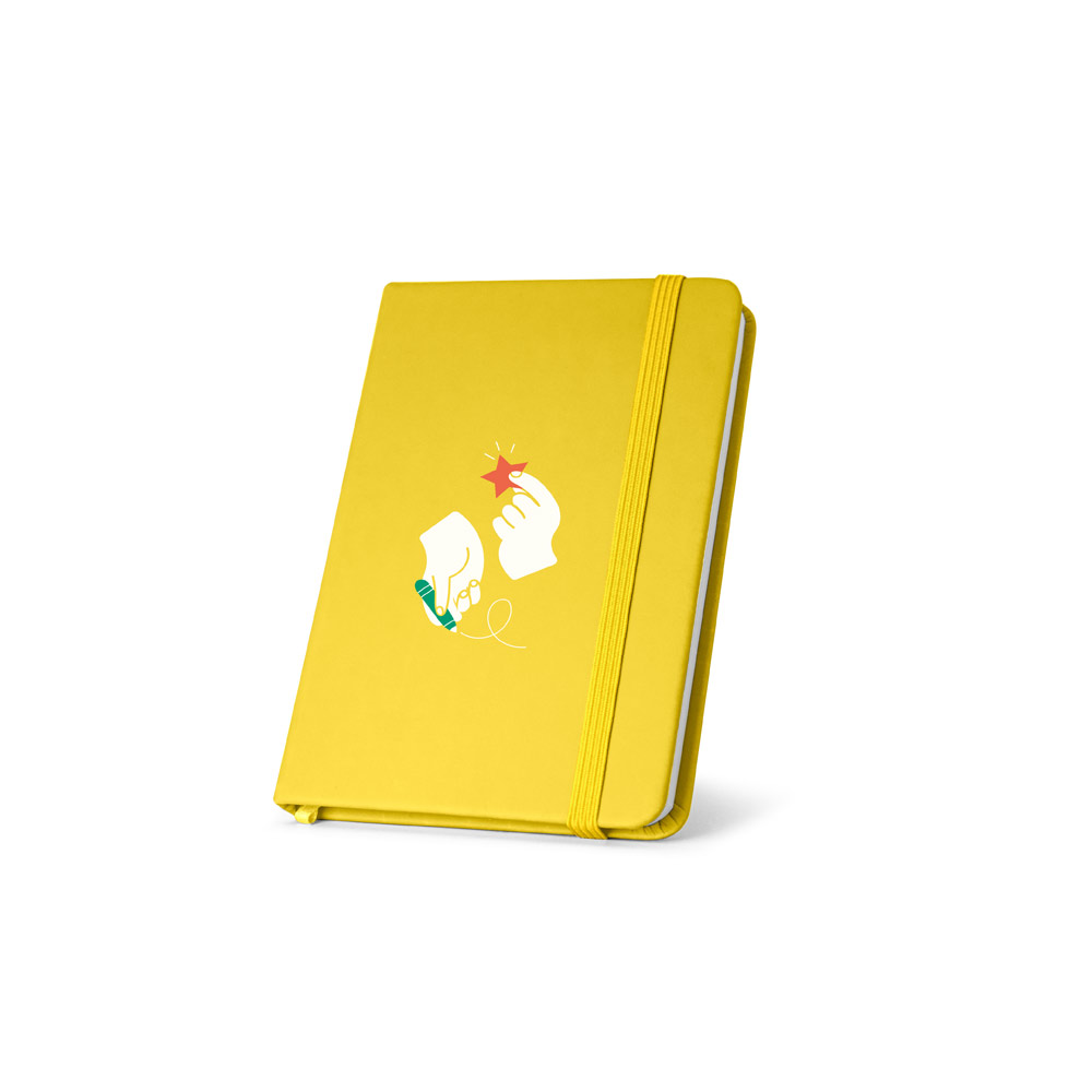 Caderno de bolso de capa dura em c. sintético com 160 páginas lisas