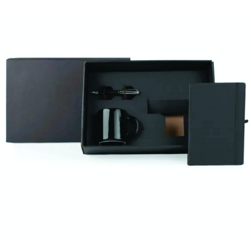 Kit Executivo 3 peças: caneca, caderno e caneta em Caixa de Presente
