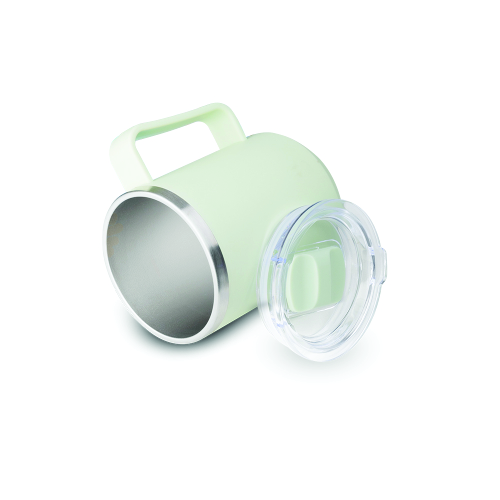 Caneca 450 ml com parte interior em INOX e exterior em plástico PP