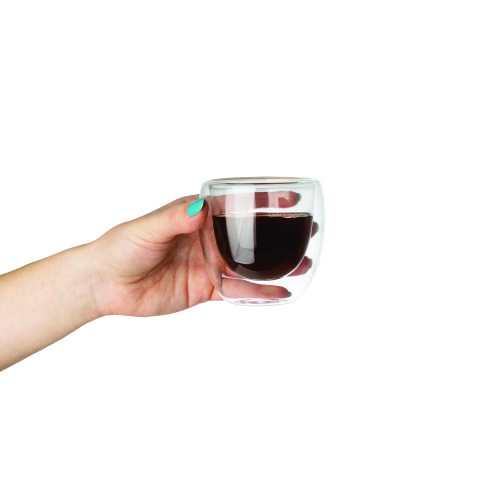 Conjunto com 2 copos de vidro borossilicato 150ml.