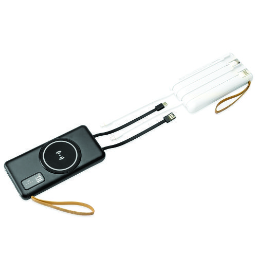 Power Bank 10.000mAh com Carregamento via Indução ou via Cabo